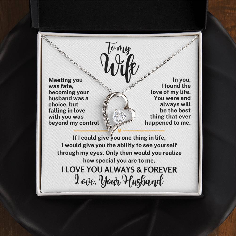 Forever Love Necklace with Message Card To My Wife