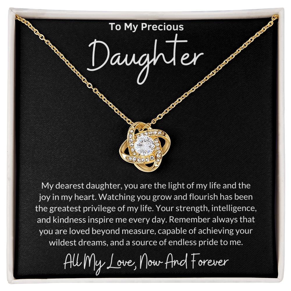 Love Knot Necklace for Daughter with Message Card