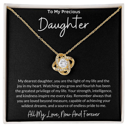 Love Knot Necklace for Daughter with Message Card
