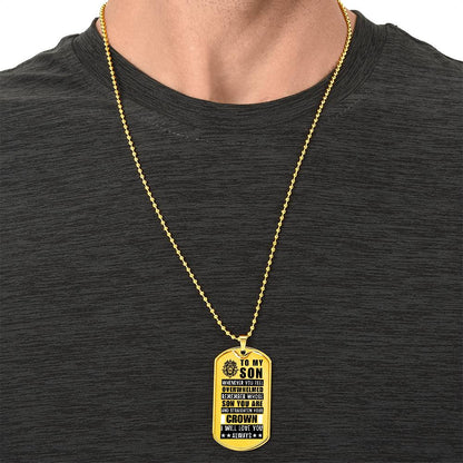 Personalized Dog Tag Necklace with Engraving. Gift for Son