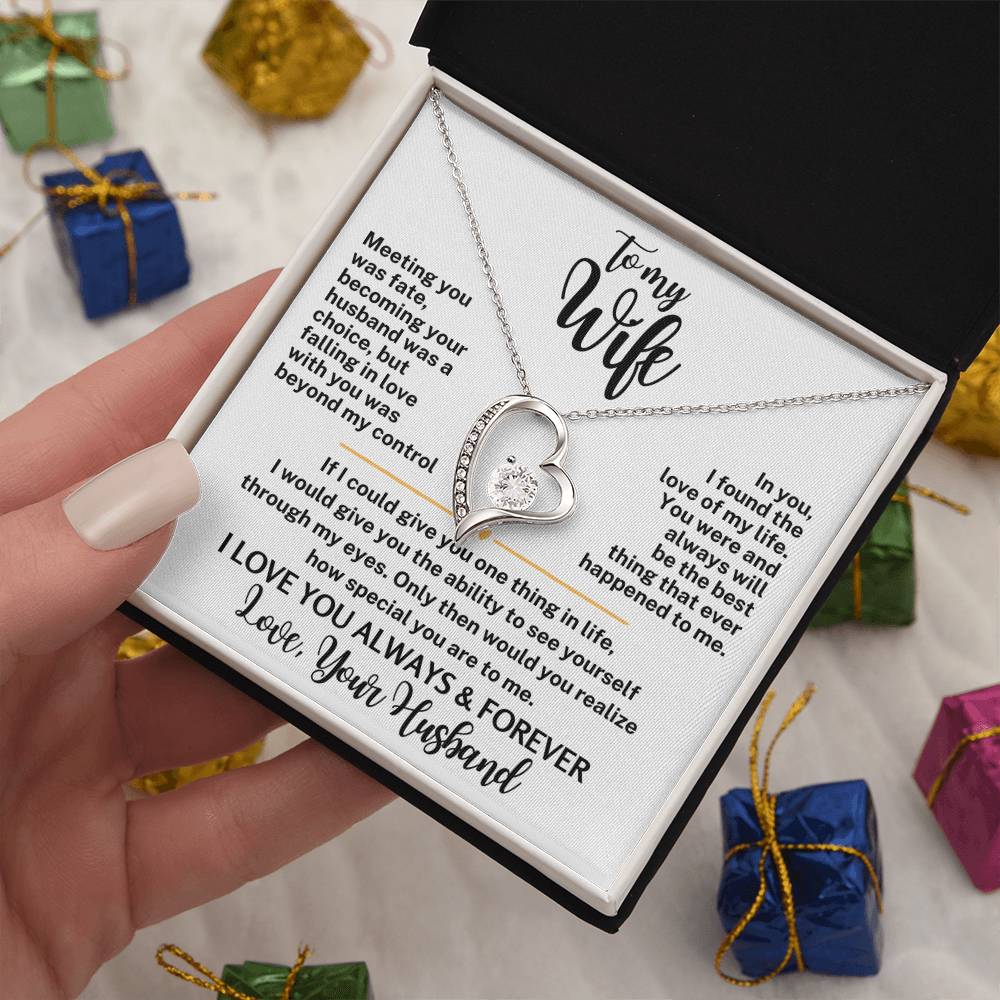 Forever Love Necklace with Message Card To My Wife