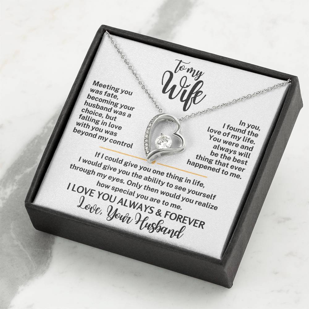 Forever Love Necklace with Message Card To My Wife