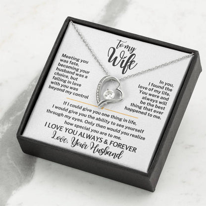 Forever Love Necklace with Message Card To My Wife