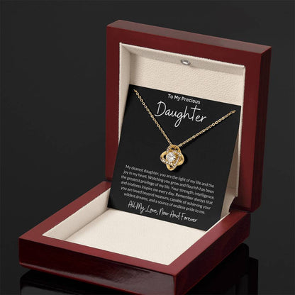 Love Knot Necklace for Daughter with Message Card