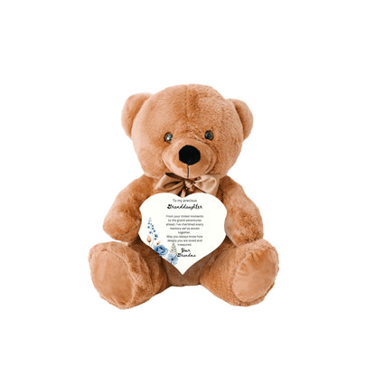 Gift for Granddaughter from Grandma – Custom Teddy Bear with Heartfelt Message – Soft Plush Keepsake