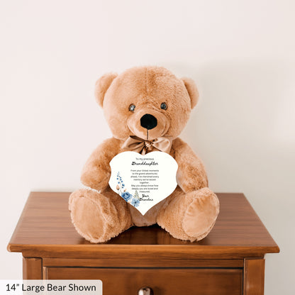 Gift for Granddaughter from Grandma – Custom Teddy Bear with Heartfelt Message – Soft Plush Keepsake