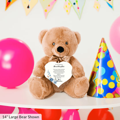 Gift for Granddaughter from Grandma – Custom Teddy Bear with Heartfelt Message – Soft Plush Keepsake