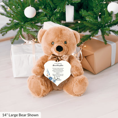 Gift for Granddaughter from Grandma – Custom Teddy Bear with Heartfelt Message – Soft Plush Keepsake