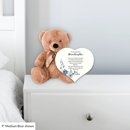 Gift for Granddaughter from Grandma – Custom Teddy Bear with Heartfelt Message – Soft Plush Keepsake