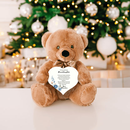 Gift for Granddaughter from Grandma – Custom Teddy Bear with Heartfelt Message – Soft Plush Keepsake
