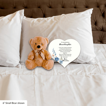 Gift for Granddaughter from Grandma – Custom Teddy Bear with Heartfelt Message – Soft Plush Keepsake