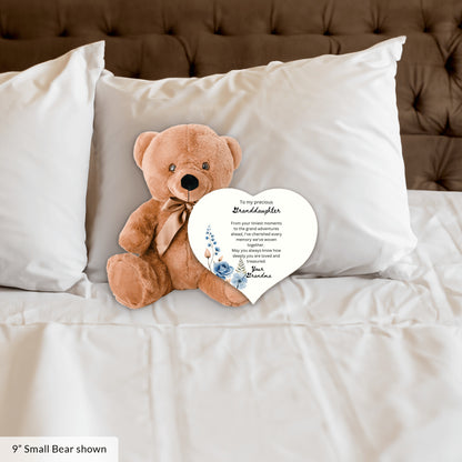 Gift for Granddaughter from Grandma – Custom Teddy Bear with Heartfelt Message – Soft Plush Keepsake