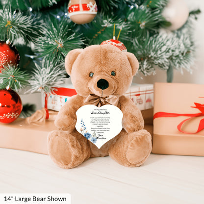 Gift for Granddaughter from Grandma – Custom Teddy Bear with Heartfelt Message – Soft Plush Keepsake