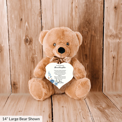 Gift for Granddaughter from Grandma – Custom Teddy Bear with Heartfelt Message – Soft Plush Keepsake