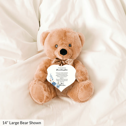 Gift for Granddaughter from Grandma – Custom Teddy Bear with Heartfelt Message – Soft Plush Keepsake