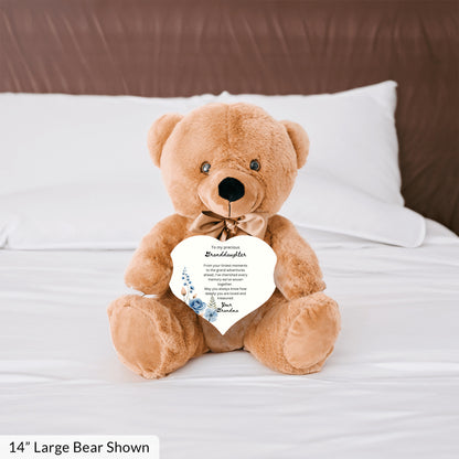 Gift for Granddaughter from Grandma – Custom Teddy Bear with Heartfelt Message – Soft Plush Keepsake