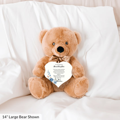 Gift for Granddaughter from Grandma – Custom Teddy Bear with Heartfelt Message – Soft Plush Keepsake
