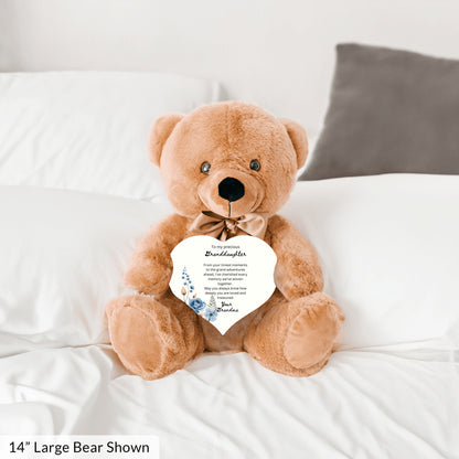 Gift for Granddaughter from Grandma – Custom Teddy Bear with Heartfelt Message – Soft Plush Keepsake