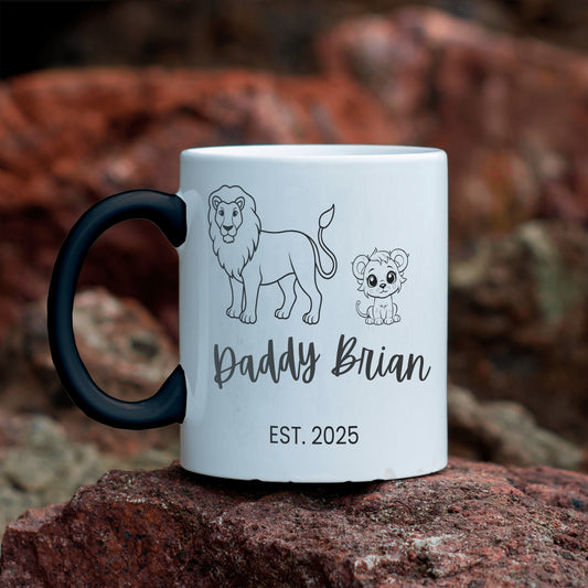Daddy and Cub Lion Mug • Personalized Father’s Day Gift • New Dad Gift from Baby • Custom Dad Mug with Name