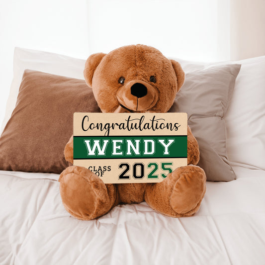Personalized Graduation Teddy Bear Gift for Her or Him – Class of 2025 Plush Bear with Custom Name – High School or College Grad Gift