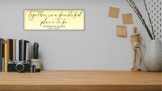 Personalized Custom Name Couple Poster UV Printed MDF Sign - 15x5 Gift for Couple, Anniversary Gift, Gift for Bride, Gift for Groom
