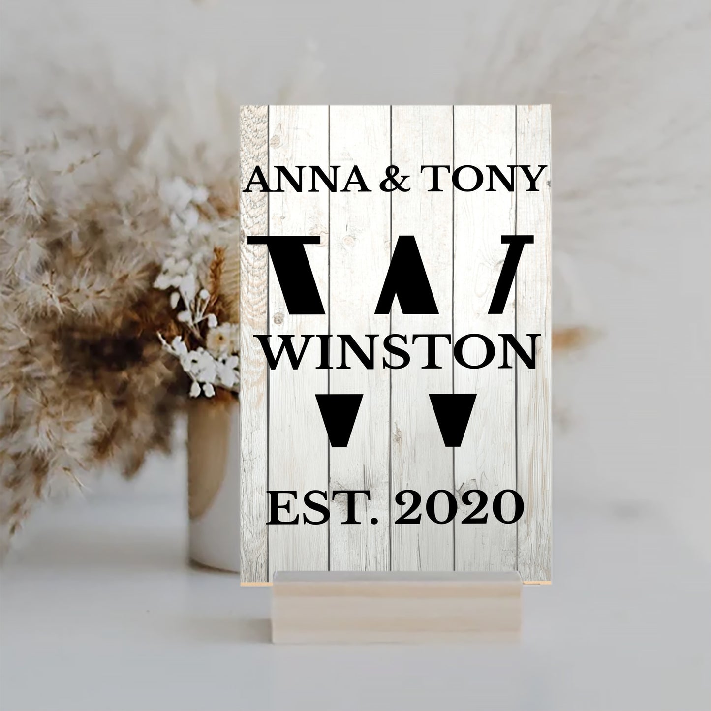 Custom Family Name Sign – UV Printed MDF Plaque – Rustic Home Decor with Est. Year – Personalized Couple Gift