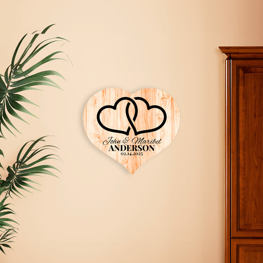 Personalized Custom Name Couple Heart Sign (MDF), Gift for Couple, Anniversary Gift, Gift for Bride, Gift for Groom