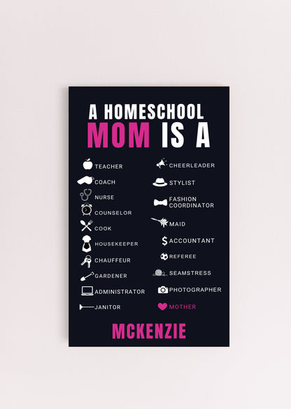 Homeschool Mom UV Printed MDF Sign - 6x10, Mother's Day Gift, Gift for Mom, Mom Poster, Gift for Grandma