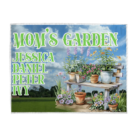 Mom's Garden Wall Tapestry 26x36, Gift for Mom, Garden Decor, Garden Tapestry, Mother's Day Gift