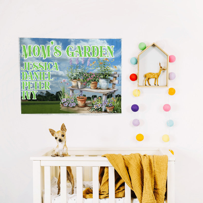 Mom's Garden Wall Tapestry 26x36, Gift for Mom, Garden Decor, Garden Tapestry, Mother's Day Gift