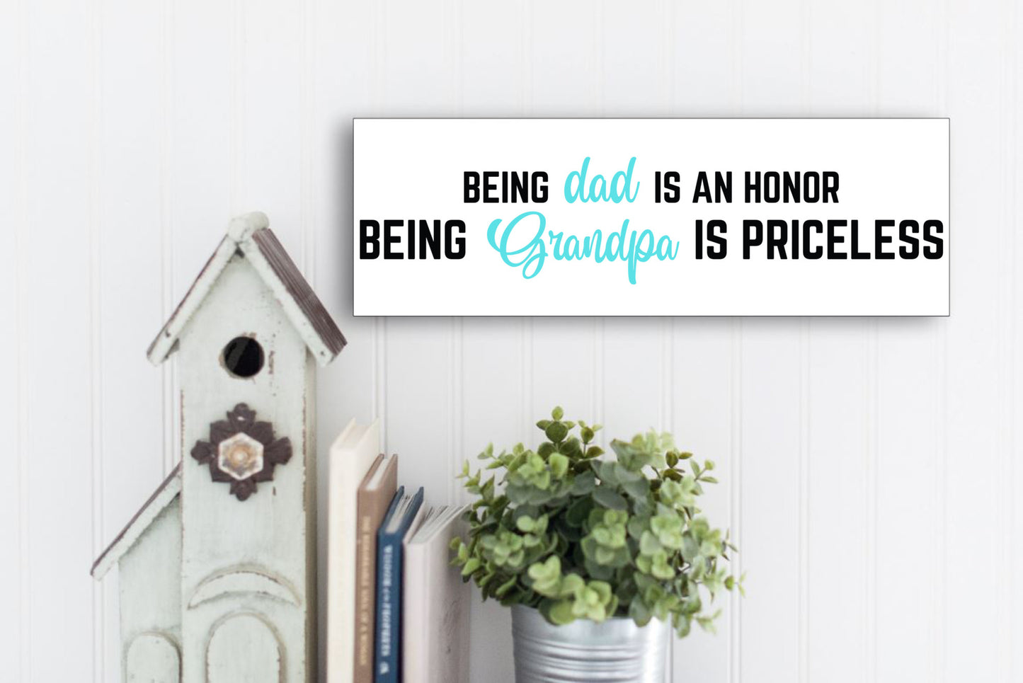 Dad and Grandpa UV Printed MDF Sign - 15x5 Gift for Dad, Father's Day Gift, Grandpa Gift, Dad Birthday Gift