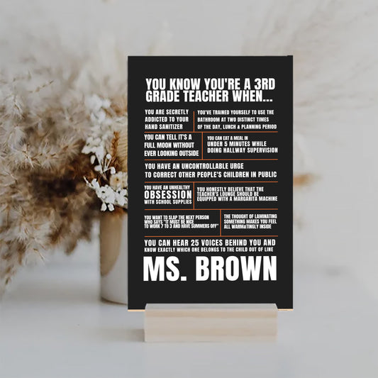 UV Printed MDF Sign - 6x10 3rd Grade 61225