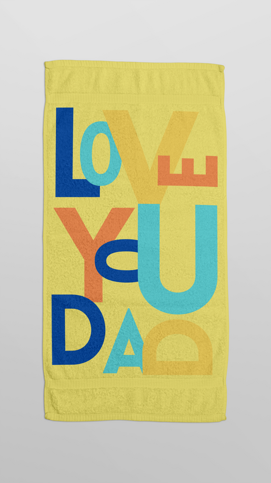 Personalized Golf Towel for Dad – Colorful Love Message – Best Dad Gift for Golfers – Father's Day or Birthday